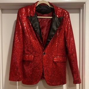 Red Sequin Tuxedo/ Blazer Jacket NWOT